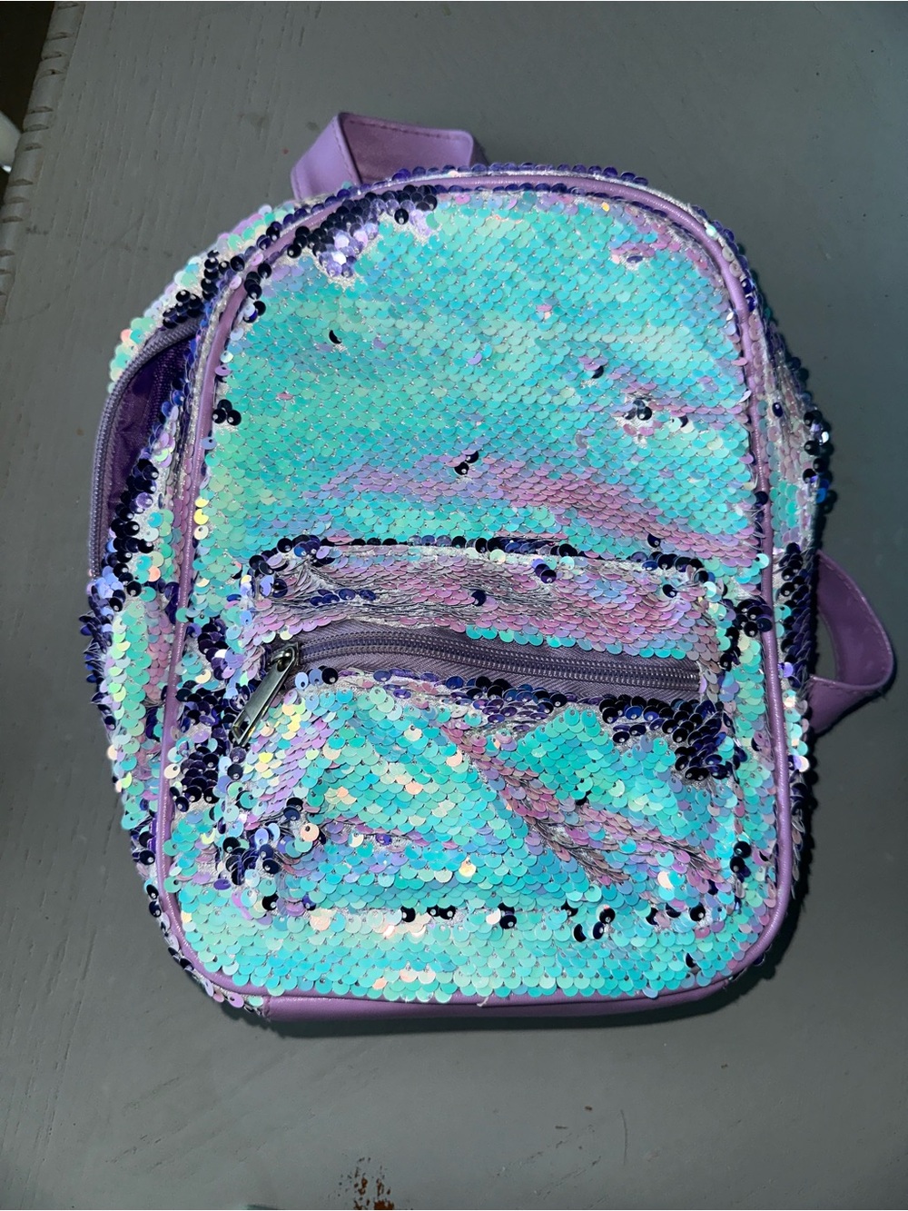 Kids Sequin Backpack - Iridescent Blue & Purple